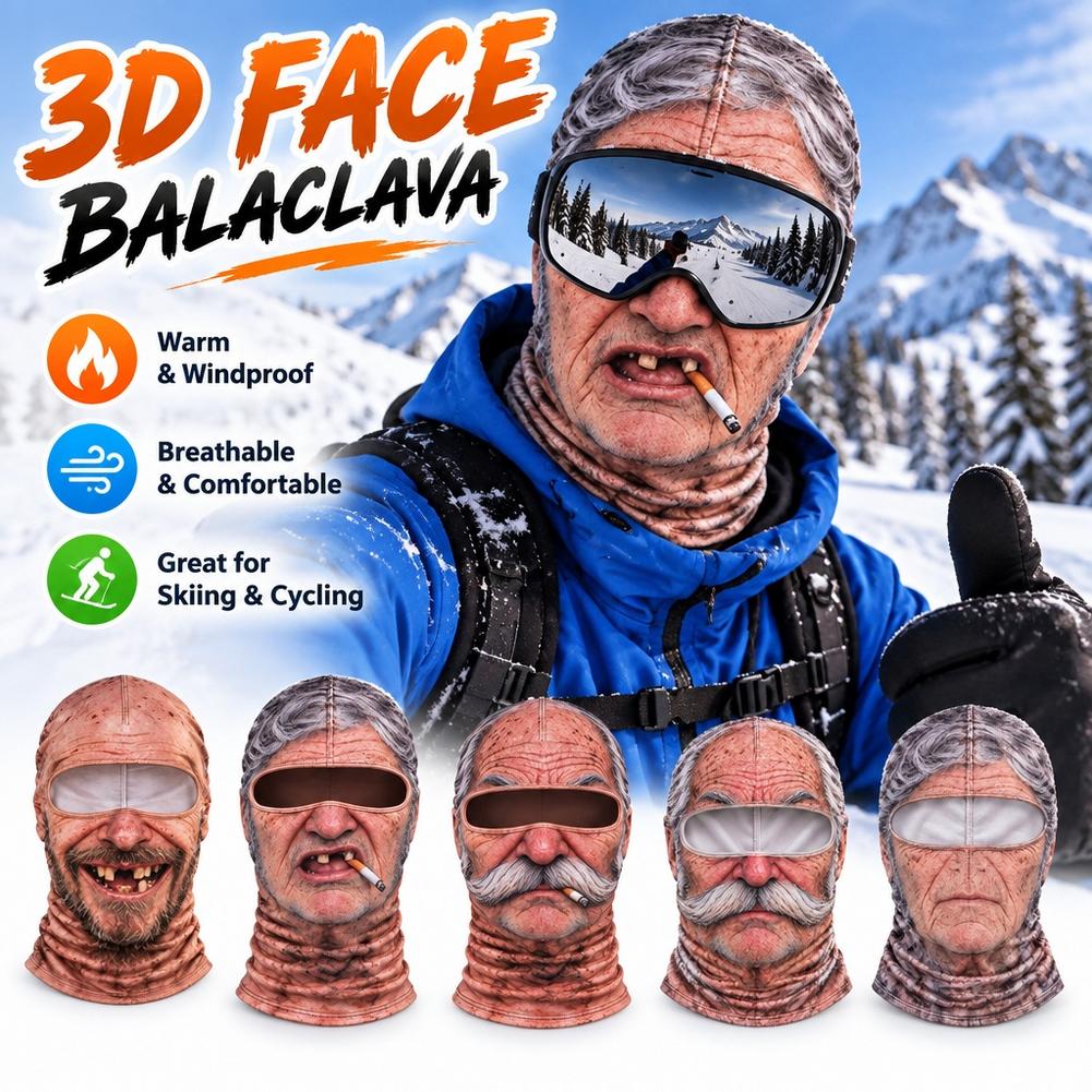 3D Printing Mask - Śmieszna, realistyczna kominiarka z motywem starszego